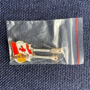 hard rock cafe | montreal canada gold electric guitar pin 🎸🇨🇦